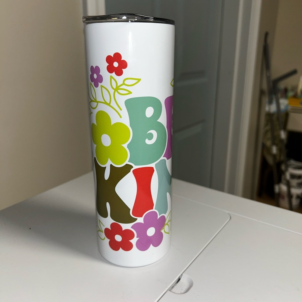 Colorful Retro Floral Travel Tumbler 20 Ounce